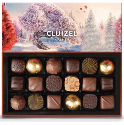 Christmas chocolate gift box, 18 pc milk & dark