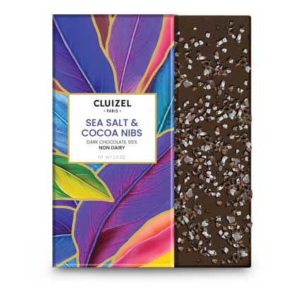 Non dairy sea salt & cacao nibs chocolate bar