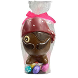 chocolate Easter egg pirate with chocolate eggs