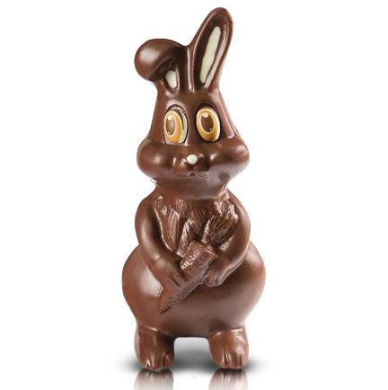 Milk chocolate Easter bunny with chocolate eggs