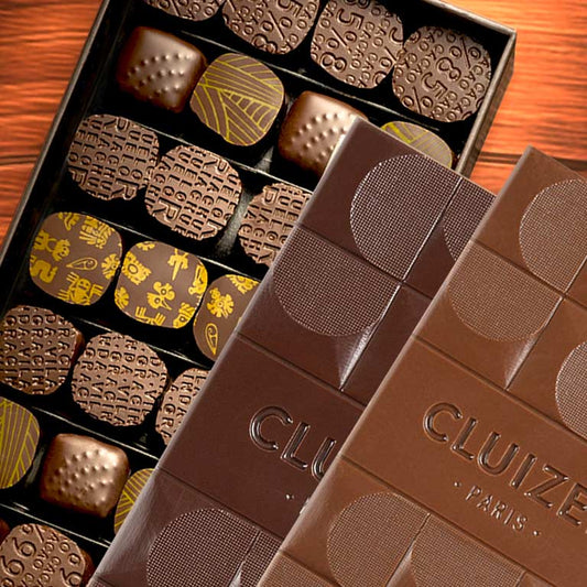 Cluizel chocolate box and bars