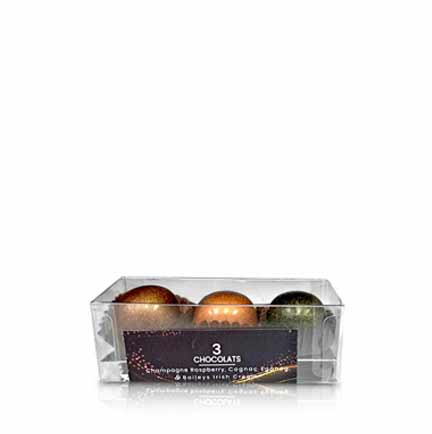 Chocolate truffles made with champagne, cognac, and Bailey's Irish Cream