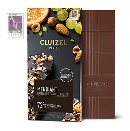 dark chocolate bar with fruits & nuts