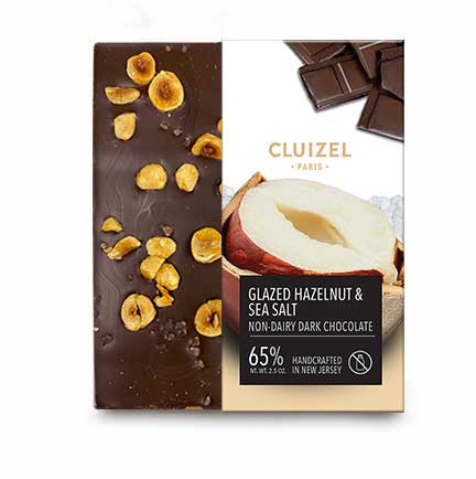 Non dairy chocolate bar, hazelnuts